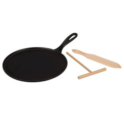 27 CM CREPE PAN, ENEMALED CAST IRON