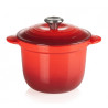 18 CM ROUND TALL CASSEROLE, VITRIFIED CAST IRON