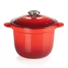 18 CM ROUND TALL CASSEROLE, VITRIFIED CAST IRON