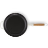 28 CM CAST IRON FRYING PAN, WOODEN HANDLE