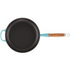 28 CM CAST IRON FRYING PAN, WOODEN HANDLE