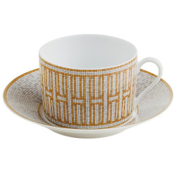 BREAKFAST CUP WITH SAUCER, MOSAIQUE AU 24 OR