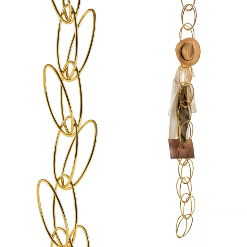 COAT HANGER SENZA TEMPO 5 RINGS, GOLDEN