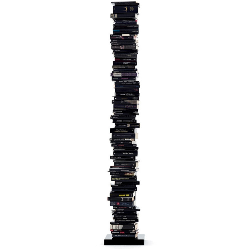 LIBRERIA 15 MENSOLE PTOLOMEO, NERO 215 CM PTBB215