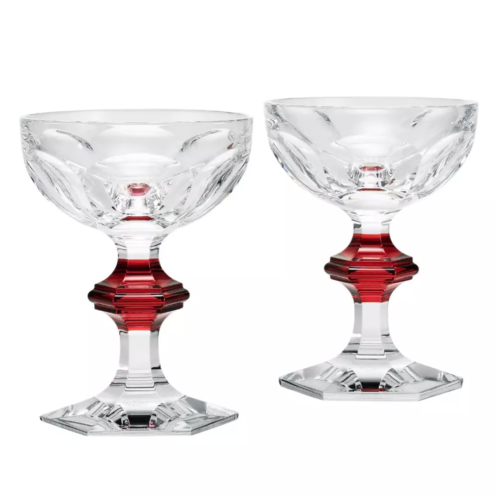 SET OF 2 RED CHAMPAGNE COUPES, HARCOURT 2814393
