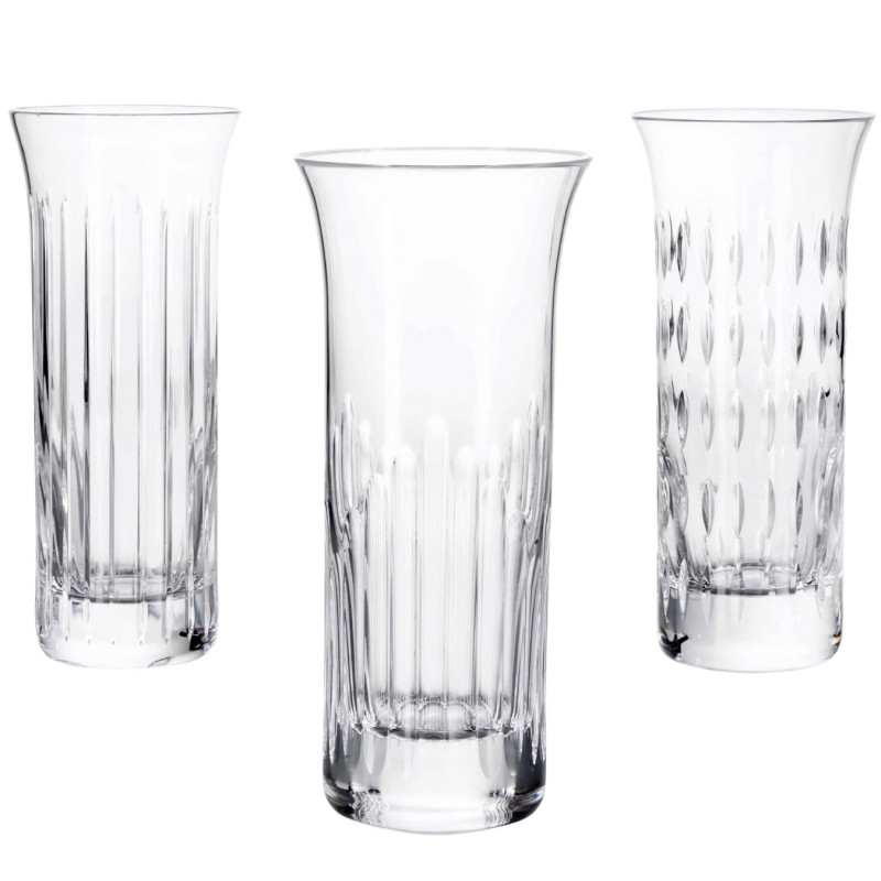 SET OF 3 CRYSTAL FLORA VASES, 2810832