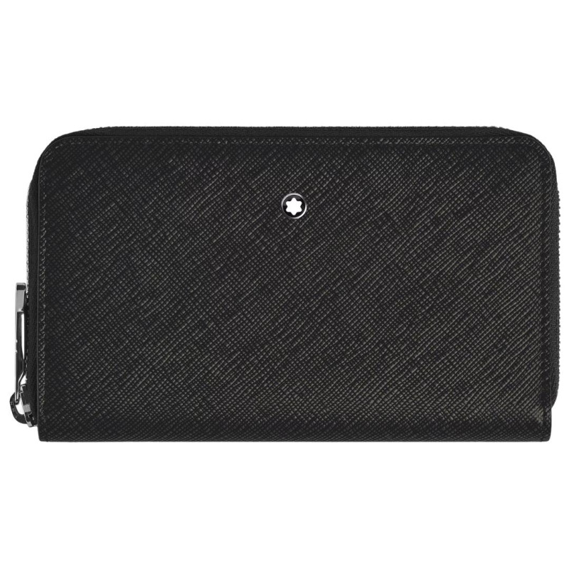 LEATHER SARTORIAL WALLET 12 CC, BLACK 220361