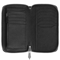 LEATHER SARTORIAL WALLET 12 CC, BLACK 220361