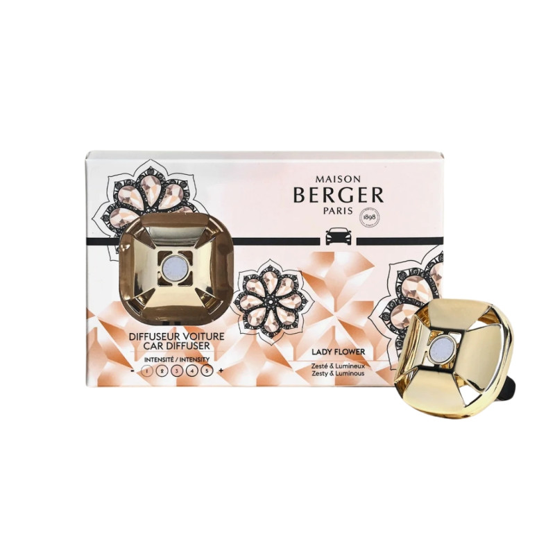 CAR DIFFUSER PACK + REFILL 7837 LADY FLOWER GOLD