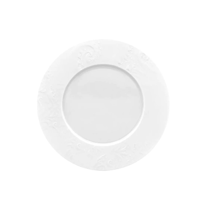 23 CM DESSERT PLATE, WHITE TURBULENCE