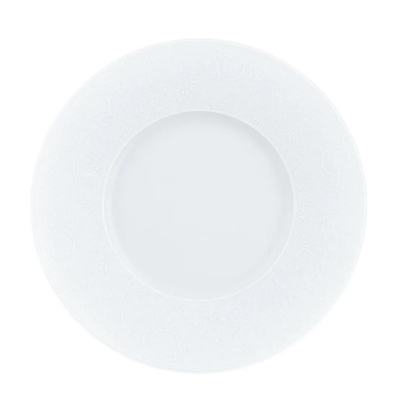 27 CM DINNER PLATE, SATIN WHITE SWAN