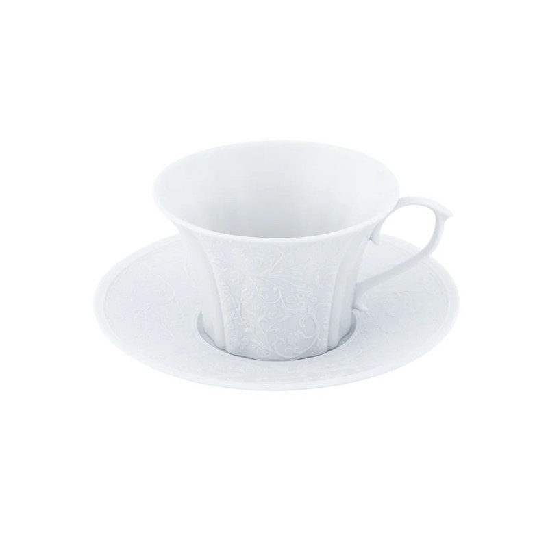 COFFEE CUP WITH SAUCER, WHITE SWAN