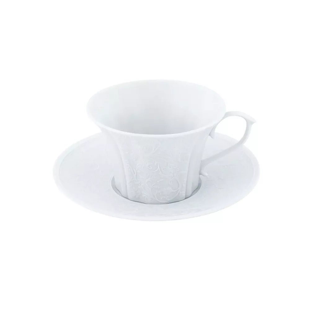 TAZZA CAFFE CON PIATTO, SWAN BIANCO