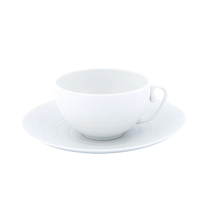 TAZZA COLAZIONE CON PIATTO, HEMISPHERE BIANCO