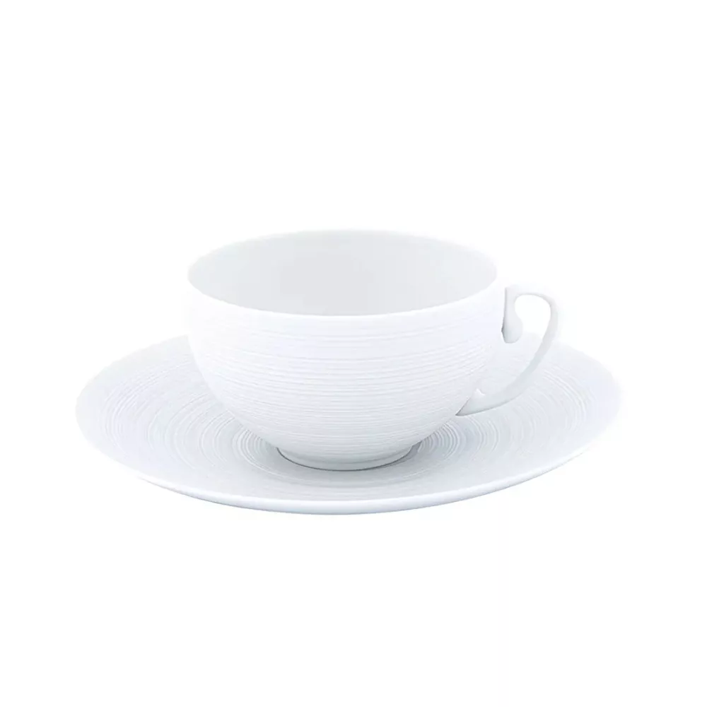 TAZZA COLAZIONE CON PIATTO, HEMISPHERE BIANCO