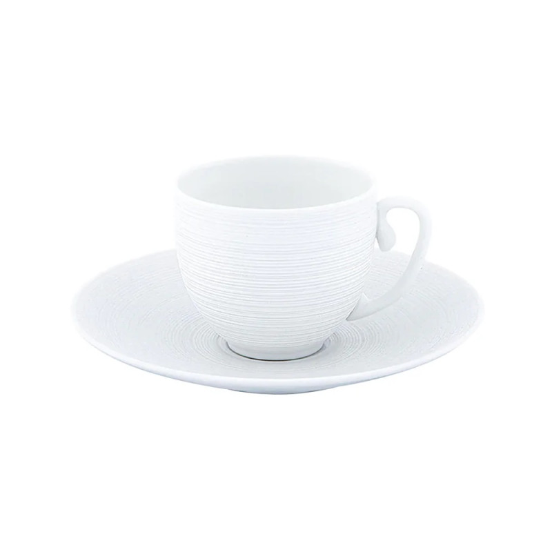 CAPPUCCINO CUP WITH SAUCER, WHITE HEMISPHERE