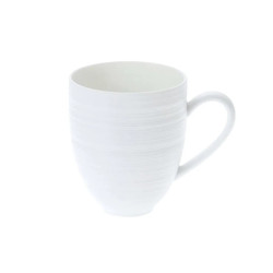 MUG, SATIN WHITE HEMISPHERE