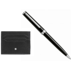 SET ROLLERBALL PEN PIX + CARD HOLDER 6 CC, BLACK 137793