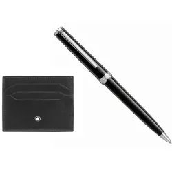 SET ROLLERBALL PEN PIX + CARD HOLDER 6 CC, BLACK 137793