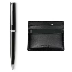 SET PENNA SFERA PIX + PORTA CARTE 6 CC, NERO 137793