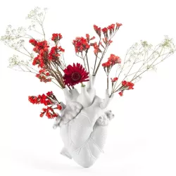 WHITE HEART VASE 25 CM,...