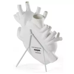 WHITE HEART VASE 25 CM, LOVE IN BLOOM