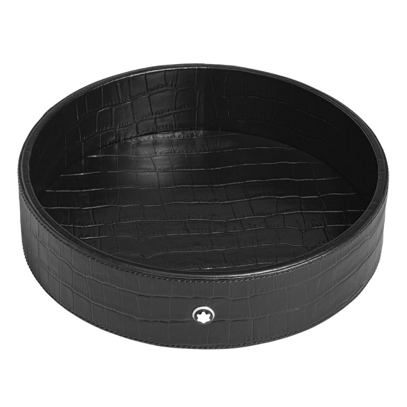 ROUND DESK TRAY, BLACK CROCODILE 135983