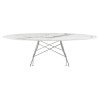 TAVOLO OVALE GLOSSY 4572/MB MARMO BIANCO