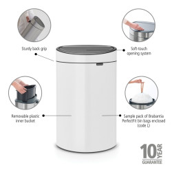 PATTUMIERA NEW TOUCH BIN, 40 LT