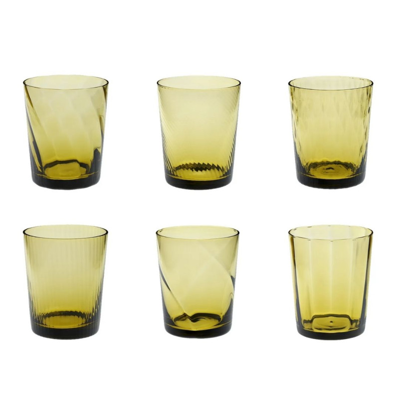 SET OF 6 COLOURED TUMBLERS, TRIBECA
