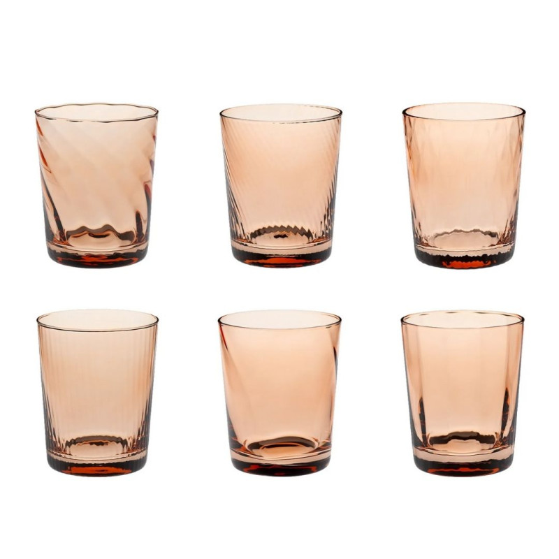 SET OF 6 COLOURED TUMBLERS, TRIBECA