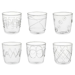 SET DI 6 TUMBLER DECORATI,...