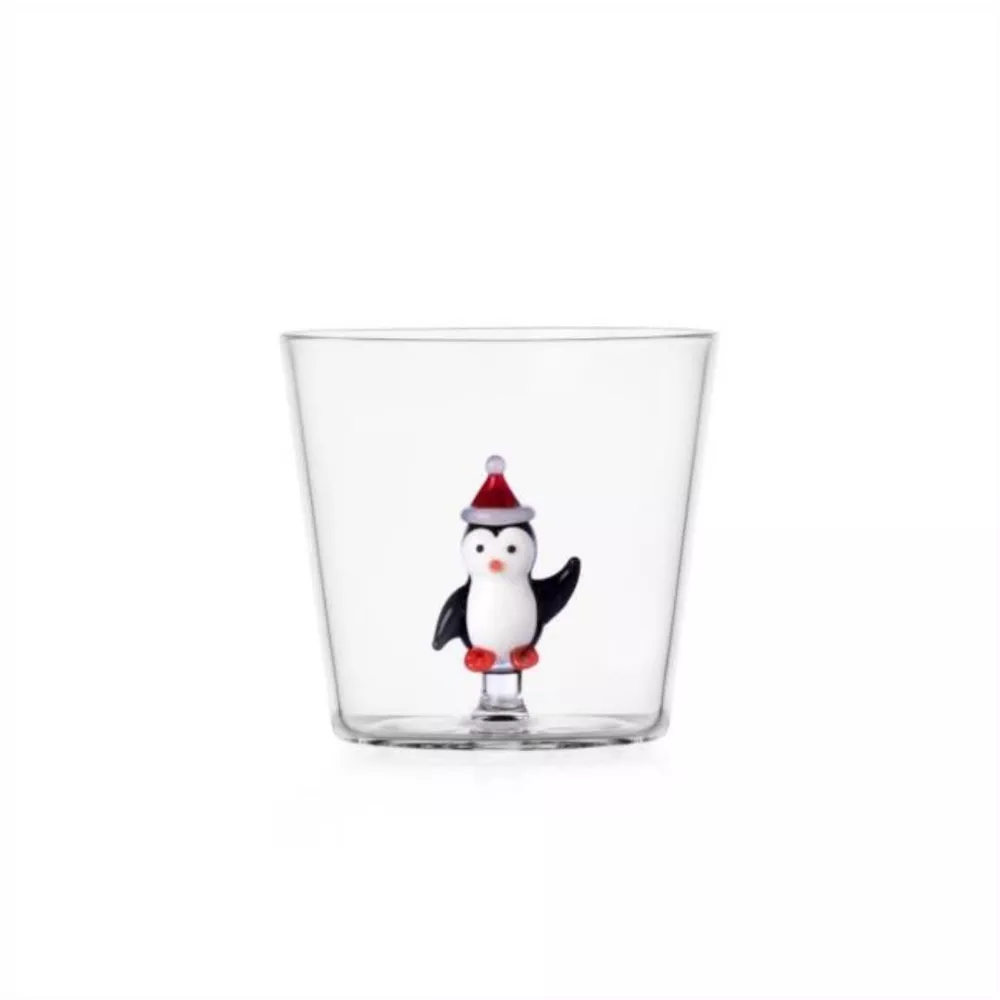 PENGUIN GLASS WITH CHRISTMAS HAT, CHRISTMAS TALES 0935209519