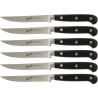 SET 6 SERRATED BLADE STEAK KNIVES, BLACK ADHOC
