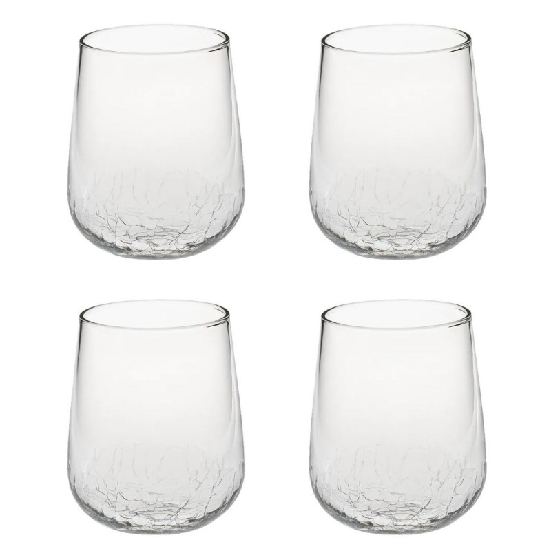 SET DI 4 TUMBLER TRASPARENTE, CRACKLE CRA008/101
