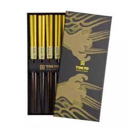 SET OF 5 CHOPSTICKS GOLD, TK4496