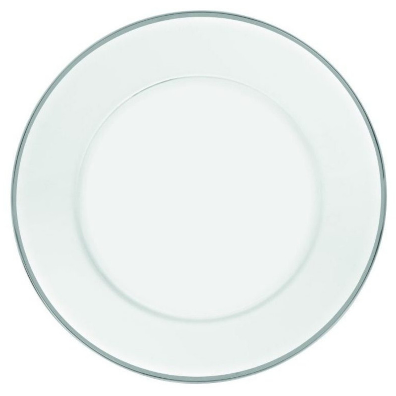 SET DI 2 SOTTOPIATTI IN VETRO E PLATINO 32 CM, ESSENZE