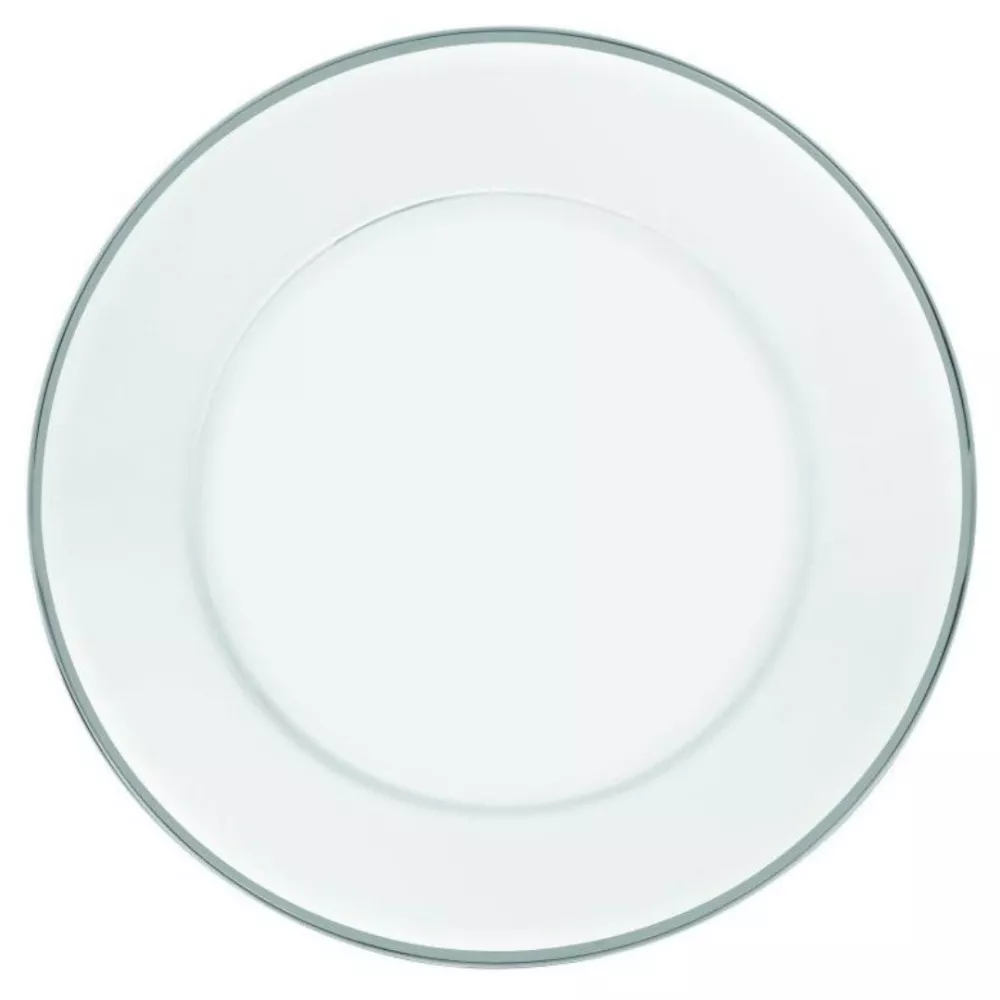 SET DI 2 SOTTOPIATTI IN VETRO E PLATINO 32 CM, ESSENZE